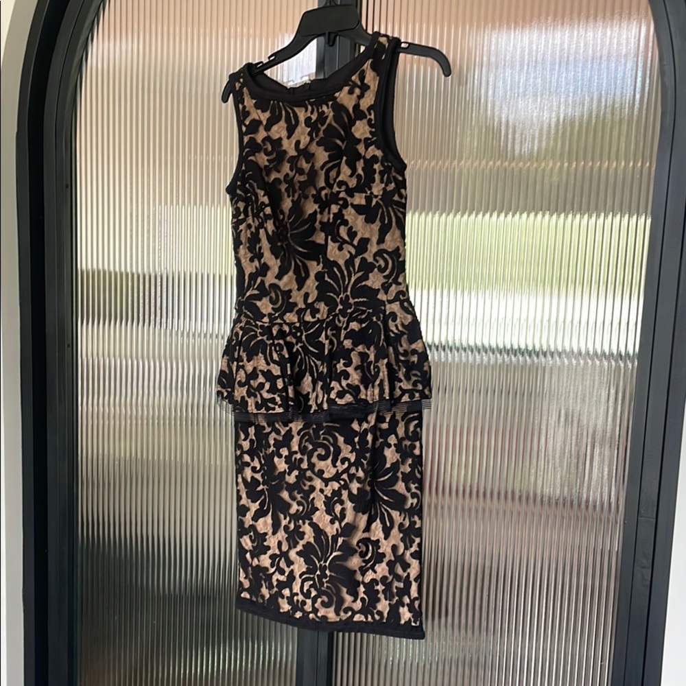 Elegant Black and Tan Dress